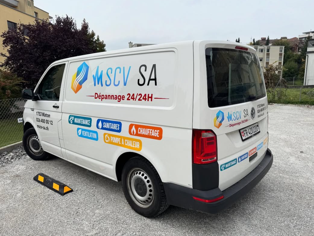 MSCV SA service van, ready to respond across the canton of Fribourg